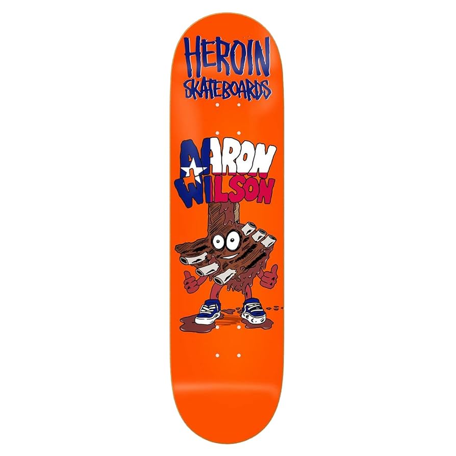 Heroin Skateboard Deck Aaron Wilson Ribs 8.5